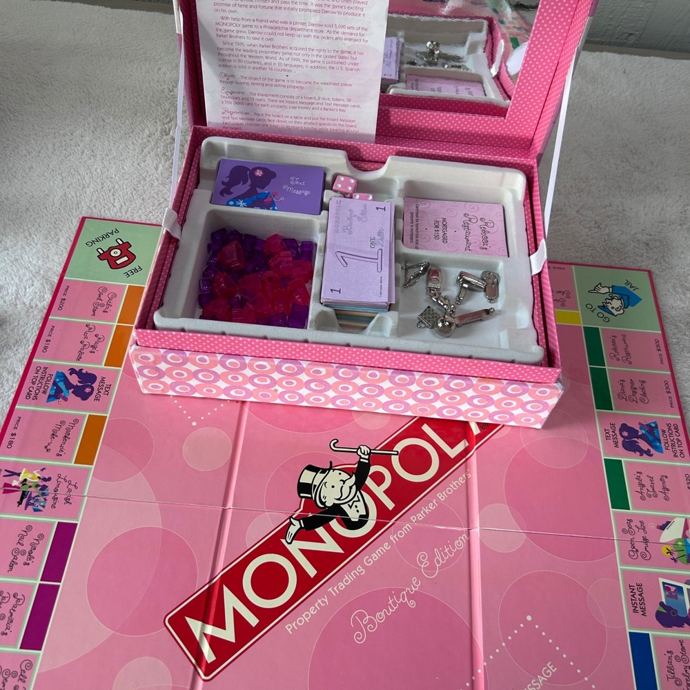 Monopoly Boutique Edition Pink Jewelry Box Board Game Parker Brothers 2007